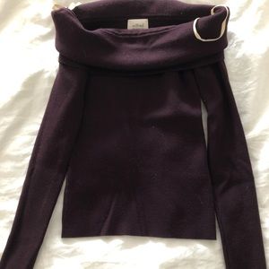 Aritzia wool off shoulder sweater in S